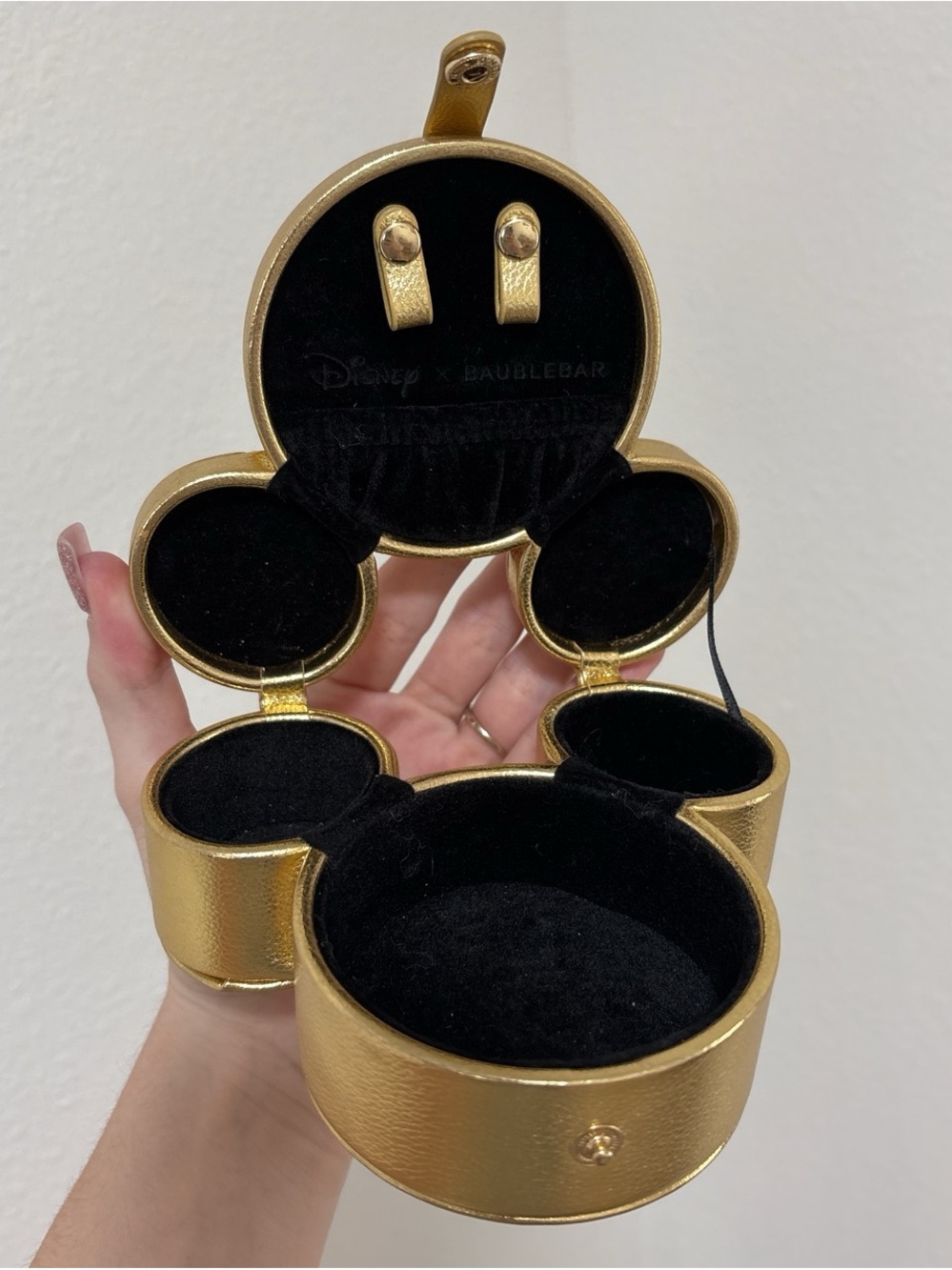 BaubleBar Gold and Black Disney Jewelry Case